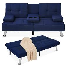 modern linen convertible futon sofa bed