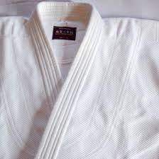 White jacket dogi kimono keikogi, Aikido uniform, brand Iwata, Japan.