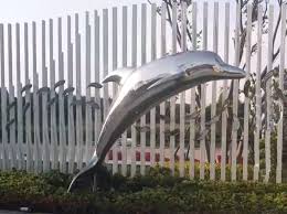 Stainless Steel Dolphin Sculpture Outdoor