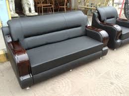 leather grey 3 seater sofa set