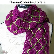 beautiful diamond crochet scarf free