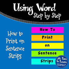 how to print on sentence strips a
