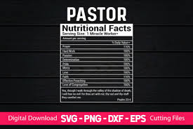 funny pastor nutrition facts graphic by