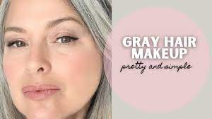 my full face makeup for grey hair