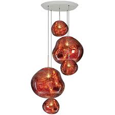 Suspended in a molten hot state, the tom dixon melt pendant is a distorted sphere that changes in appearance when touched by light. Tom Dixon Melt Large Round Multi Light Pendant Light Ylighting Com