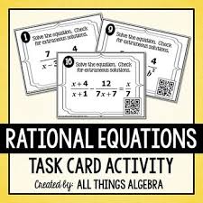 Rational Equations Task Cards Order