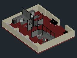 3d Office In Autocad Cad
