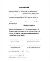 affidavit of residency form sles in