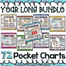 Pocket Chart Activities And Songs Year Long Bundle 72 Activities