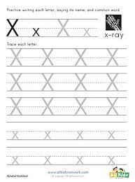 letter x tracing worksheet all kids