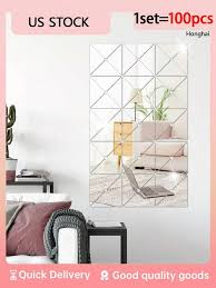 100 Pcs L And Stick Mirrors For Wall