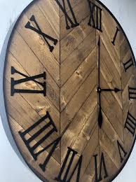 Herringbone Wall Rustic Wood Clocks