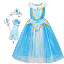Details About Princess Aurora Costume Briar Rose Accessories Crown Magic Wand Size 5 12