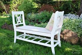 french styled bench from old chairs