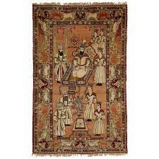 persian judaica pictorial kirman carpet