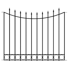 black steel 3 rail fence panel
