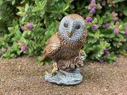 Stone Owl Sculpture Stone Garden Large