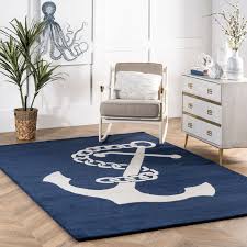 anchor nautical wool area rug