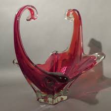 Large Red Murano Glass Bowl From Made