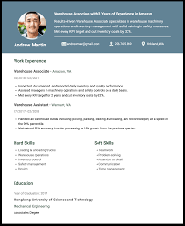 warehouse worker resume exles and