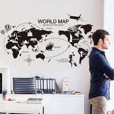 World Map Wall Sticker Office Living