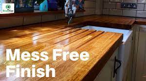 how to re finish a wooden countertop