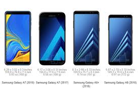 Galaxy A7 2018 Vs A7 2017 Vs A8 Specs And Size Comparison
