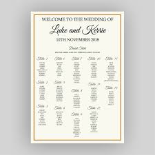 Reception Seating Chart By Table Number