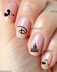 disney mickey castle minnie nail art