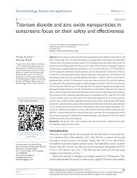 zinc oxide nanoparticles in sunscreens