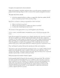 thesis statement for an argumentative essay examples of    