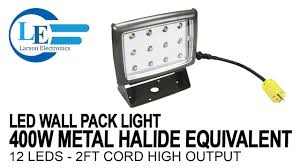 Led Wall Pack Light 400w Metal Halide Equivalent 12 Leds 2ft Cord High Output