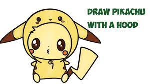 how to draw cute pikachu with costume