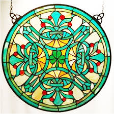 Irish Stained Glass Shamrock Sun