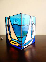 Buy Sailboat Stained Glass Boat Candle