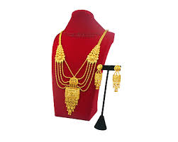 gold plated long necklace rani haar