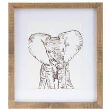 Baby Elephant Framed Wall Decor Hobby