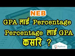 how to convert neb gpa to percene