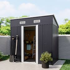 6x4 8x4ft pent roof metal storage shed