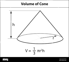 Illustration vectorielle : Volume du cône. Symbole de forme 3D utilisé dans  l'enseignement des mathématiques Image Vectorielle Stock - Alamy