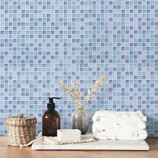 Blue Self Adhesive Tile Wallpaper