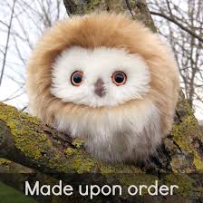 handmade round plush owl size small