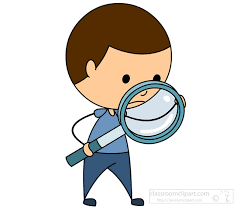 Science Clipart - boy-looking-in-magnifying-glass - Classroom Clipart