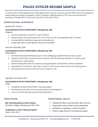 police officer resume exle tips and