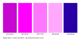 Neon Blue Pink Pie Chart Color Scheme Blue Schemecolor Com