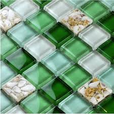 Glass Mosaic Tiles Green Crystal