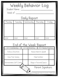 Weekly Daily Behavior Log Behavior Chart Parent