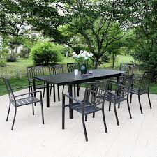 9 Piece Metal Outdoor Patio Dining Set