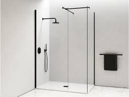 Corner Glass Walk In Shower With Tray