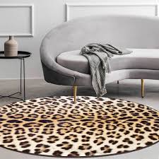 modern tiger leopard print round rugs